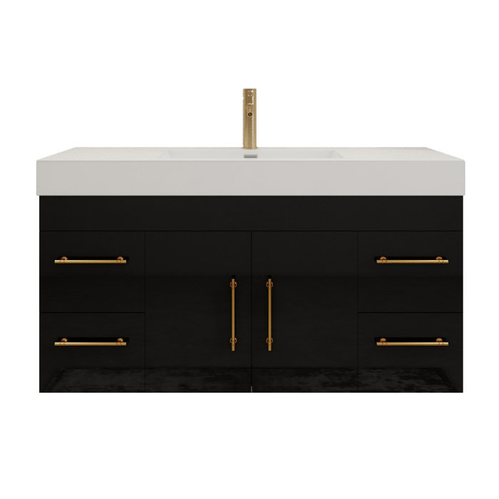 Morenobath 48'' Wall Mounted Single Bathroom Vanity with Reinforced